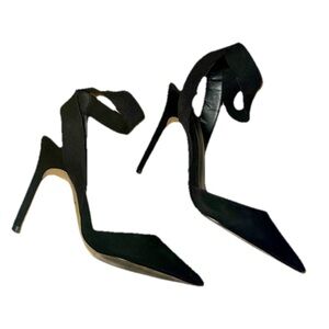 EXPRESS Black Ankle Strap Heels | Classic Pointed Toe Pumps | Size 8